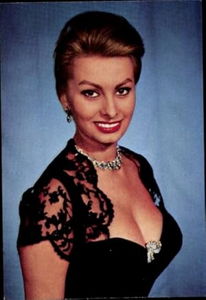 Immagine del venditore per Sammelbild Schauspielerin Sophia Loren, Portrait, Die schwarze Orchidee - Mit OK-Kaugummi nie k.o., Nr. 64 venduto da akpool GmbH