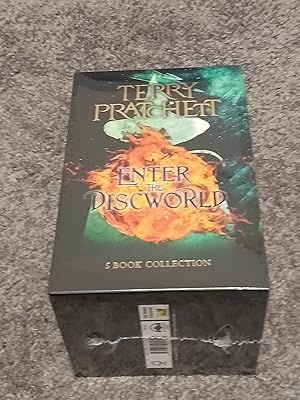 Seller image for ENTER THE DISCWORLD: 5 BOOK COLLECTION EXCLUSIVE BOX SET THE COLOUR OF MAGIC; EQUAL RITES; MORT; GOING POSTAL; GUARDS! GUARDS! for sale by Books for Collectors