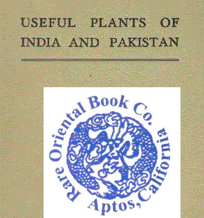 Bild des Verkufers fr USEUFL PLANTS OF INDIA AND PAKISTAN: A Popular Handbook of Trees & Plants of Ind zum Verkauf von RARE ORIENTAL BOOK CO., ABAA, ILAB
