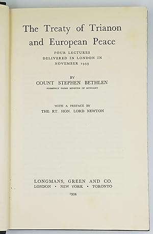 The Treaty of Trianon and European Peace