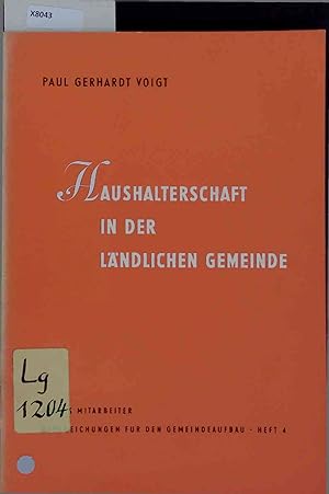 Seller image for Haushalterschaft in der Lndlichen Gemeinde. for sale by Antiquariat Bookfarm