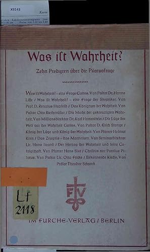 Bild des Verkufers fr Was ist Wahrheit?. zum Verkauf von Antiquariat Bookfarm