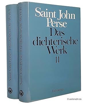 Imagen del vendedor de Das dichterische Werk, Band I und II (beide Bnde) : Band 1: Preislieder. Anabasis. Exil. Winde / Band 2: See-Marken. Chronik. Vgel. Sang fr eine Sonnenwende. Kohorte a la venta por exlibris24 Versandantiquariat