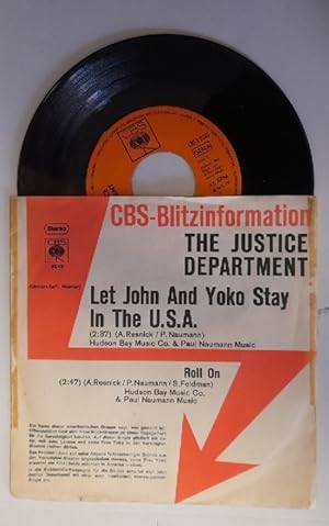 Bild des Verkufers fr Let John & Joko Stay in the USA (Single- CBS Musterplatte) zum Verkauf von ANTIQUARIAT H. EPPLER