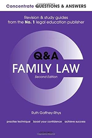 Bild des Verkufers fr Concentrate Questions and Answers Family Law: Law Q&A Revision and Study Guide (Concentrate Questions & Answers) zum Verkauf von WeBuyBooks
