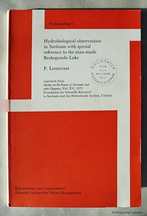 Seller image for Hydrobiological observations in Surinam, with special reference to the man-made Brokopondo Lake. for sale by Antiquariat Lycaste