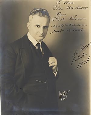 Half-length studio portrait photograph, inscribed and signed in full, dated October 1926