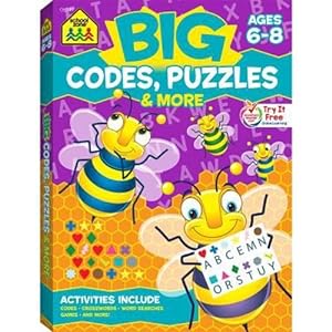 Seller image for School Zone - Big Codes, Puzzles & More - Ages 6 to 8, Games, Word Searches, Puzzles, Logic, Perception, and Problem Solving (Big Get Ready Activity Workbook) by School Zone Staff [Paperback ] for sale by booksXpress