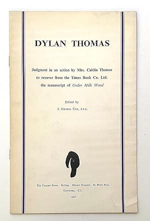 Imagen del vendedor de Judgment in an action by Mrs. Caitlin Thomas to recover from the Times Book Co. Ltd. the manuscript of Under Milk Wood a la venta por Triolet Rare Books, ABAA