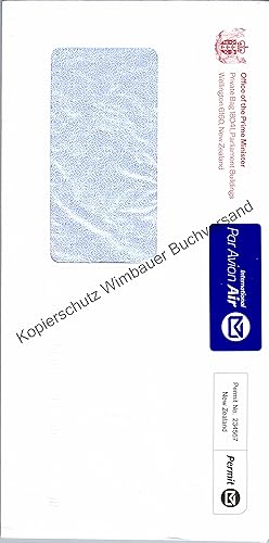 Seller image for Original Briefumschlag Prime Minister New Zealand for sale by Antiquariat im Kaiserviertel | Wimbauer Buchversand