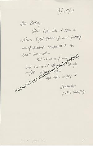 Bild des Verkufers fr Original Autogramm Beth Harpaz /// Autograph signiert signed signee zum Verkauf von Antiquariat im Kaiserviertel | Wimbauer Buchversand
