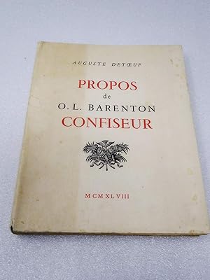 Imagen del vendedor de Propos de O.-L. Barenton, confiseur a la venta por Librairie Douin