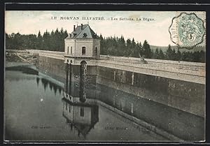 Carte postale Les Settons, Le Morvan Illustré, La Digue