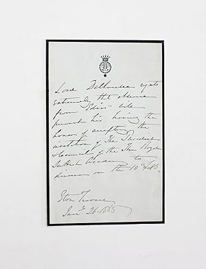 Seller image for An Original Third Person Hand Written and Signed Letter by Scottish Statesman James Andrew Broun-Ramsay, 1st Marquess of Dalhousie for sale by Lasting Words Ltd