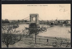 Carte postale Sablons, Pont Suspendu