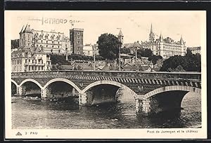 Carte postale Pau, Pont de Jurancon et le château