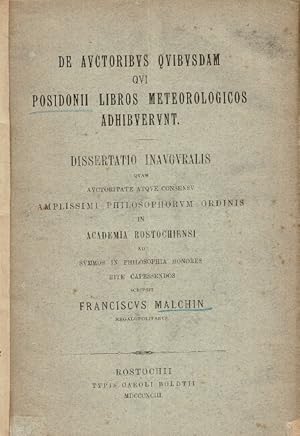 De auctoribus quibusdam qui Posidonii libros meteorologicos adhibuerunt