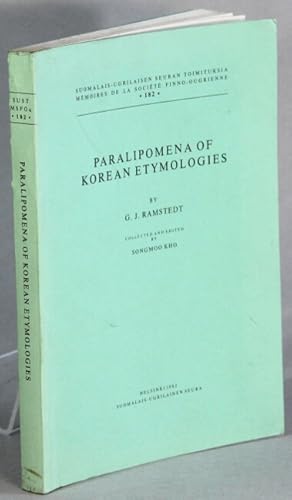 Immagine del venditore per Paralipomena of Korean etymologies . Collected and edited by Songmoo Kho venduto da Rulon-Miller Books (ABAA / ILAB)