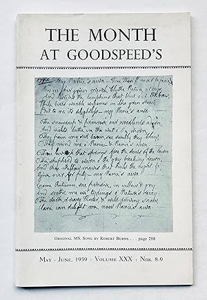 The Month at Goodspeed's. Volume XXX, Nos. 8-9, May - June 1959.