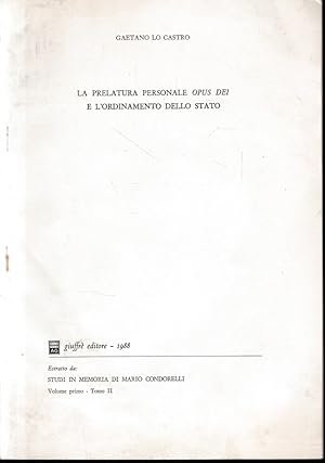 Immagine del venditore per Estratto da: Studi in memoria di Mario Condorelli, vol. 1^, tomo II. La prelatura personale Opus Dei e l'ordinamento dello Stato venduto da librisaggi