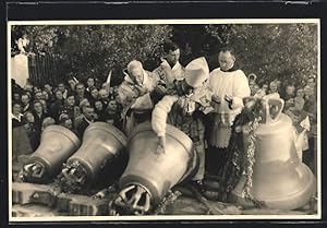 Foto-Ansichtskarte Hofkirchen im Mühlkreis, Glockenweihe 1949