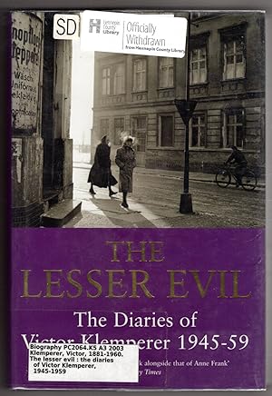 The Lesser Evil: The Diaries of Victor Klemperer 1945-1959