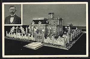 Ansichtskarte Thale /Harz Carl Goerecke mit dem Miniatur-Kunstbau der Villa in Burg b. Madgeburg