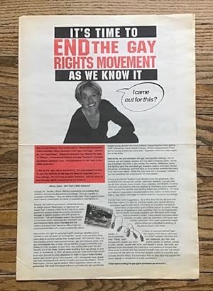 Bild des Verkufers fr It's Time to End the Gay Rights Movement as We Know It. zum Verkauf von Beasley Books, ABAA, ILAB, MWABA