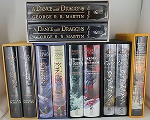 Bild des Verkufers fr A SONG OF FIRE & ICE: A Game of Thrones; A Clash of Kings; A Storm of Swords; A Feast of Crows; A Dance With Dragons; A Knight of the Seven Kingdoms [Signed Limited Editions] zum Verkauf von Booklegger's Fine Books ABAA
