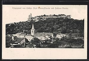 Carte postale Pierre-Percée, vue générale avec dem château