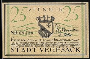 Bild des Verkufers fr Notgeld Vegesack 1921, 25 Pfennig, Raddampfer Die Weser zum Verkauf von Bartko-Reher