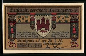 Image du vendeur pour Notgeld Wernigerode 1920, 25 Pfennig, Hexen reiten auf ihren Besen mis en vente par Bartko-Reher