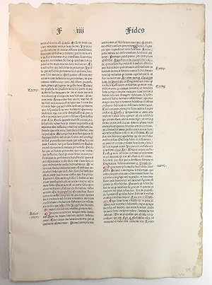 A LEAF FROM SUMMA PRAEDICANTIUM PRINTED BY JOHANN AMERBACH, BASIL, 1484.