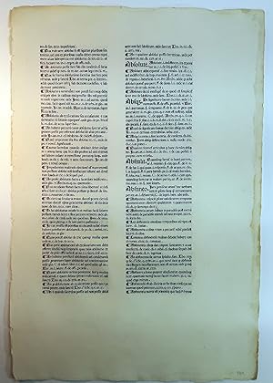 A LEAF FROM DE REPERTORIUM UTRIUSQUE IURIS, PRINTED BY JOHANNES HERBORT, de SELIGENSTADT, PADUA, ...