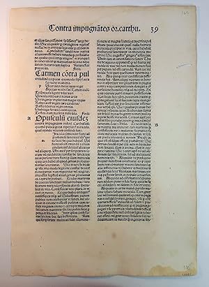 A LEAF FROM THE OPERA PRINTED BY JOHANN GRÜNINGER, STRASSBURG, 1488.