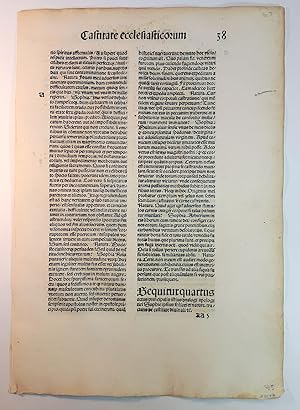 A LEAF FROM THE OPERA PRINTED BY JOHANN GRÜNINGER, STRASSBURG, 1488.