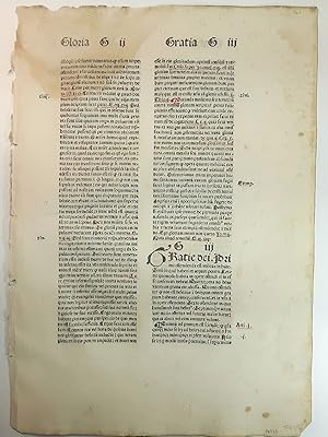 Bild des Verkufers fr A LEAF FROM SUMMA PRAEDICANTIUM PRINTED BY JOHANN AMERBACH, BASIL, 1484. zum Verkauf von Thompson Rare Books - ABAC / ILAB