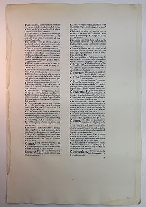 A LEAF FROM DE REPERTORIUM UTRIUSQUE IURIS, PRINTED BY JOHANNES HERBORT, de SELIGENSTADT, PADUA, ...