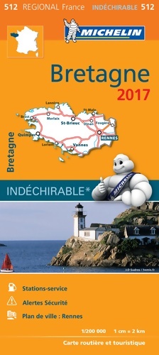 CARTE r?gionale 512 Bretagne 2017 - Michelin