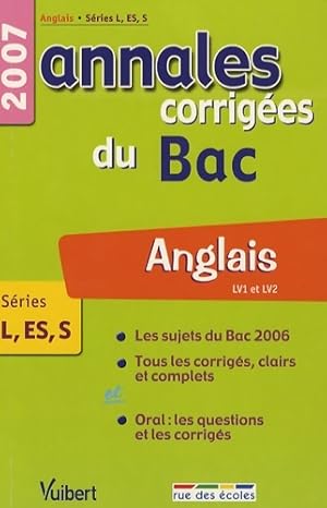 Image du vendeur pour Anglais LV1-LV2 S?ries L-ES-S : Annales corrig?es du Bac - Pascal Presle mis en vente par Book Hmisphres