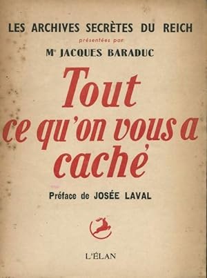 Seller image for Tout ce qu on vous a cach? - Jacques Baraduc for sale by Book Hmisphres