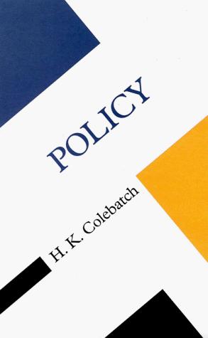 Bild des Verkufers fr Policy (Concepts in the Social Sciences) zum Verkauf von WeBuyBooks