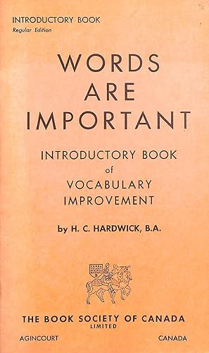 Bild des Verkufers fr Words are Important: Introdutory Book of Vocabulary Improvement zum Verkauf von M Godding Books Ltd