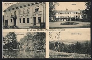 Seller image for Ansichtskarte Zichtau /Altmrkische Schweiz, Hermann Jung Gasthof, Schloss, Zichtauer Berge for sale by Bartko-Reher