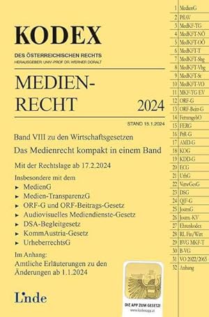 Immagine del venditore per KODEX Medienrecht venduto da BuchWeltWeit Ludwig Meier e.K.