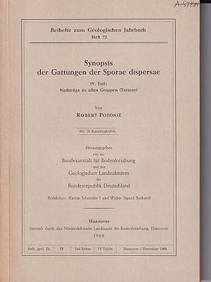 Imagen del vendedor de Synopsis der Gattungen der Sporae dispersae IV.Teil: Nachtrge a la venta por Clivia Mueller