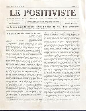Seller image for Le Positiviste Bulletin du positivisme intgral appliqu paraissant  des poques indtermines for sale by Chaco 4ever Books