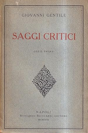 Saggi critici. Serie prima