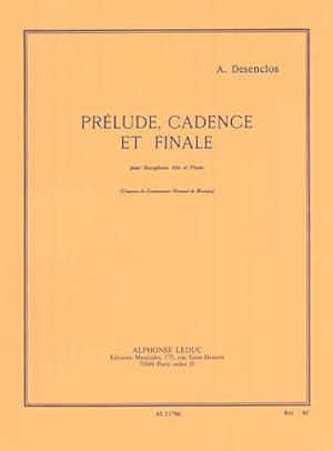 Imagen del vendedor de Prelude, candence et finale poursaxophone alto et piano a la venta por AHA-BUCH GmbH