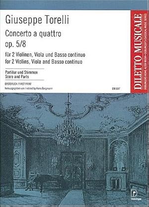 Bild des Verkufers fr Concerto  quattro op.5,8 fr2 Violinen, Viola und Bc : Partitur und Simmen zum Verkauf von AHA-BUCH GmbH